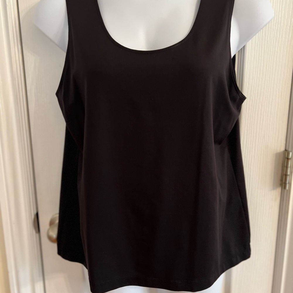 Chico's Black Boxy Tank Top with Scoop Neckline